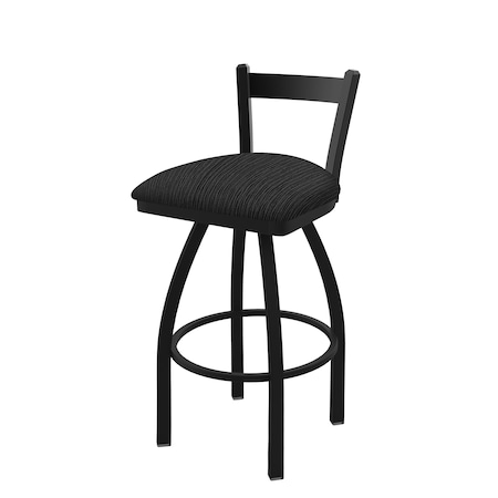 Holland Bar Stool Co 25" Low Back Swivel Counter Stool, Black Wrinkle, Graph Coal Seat 82125BW018